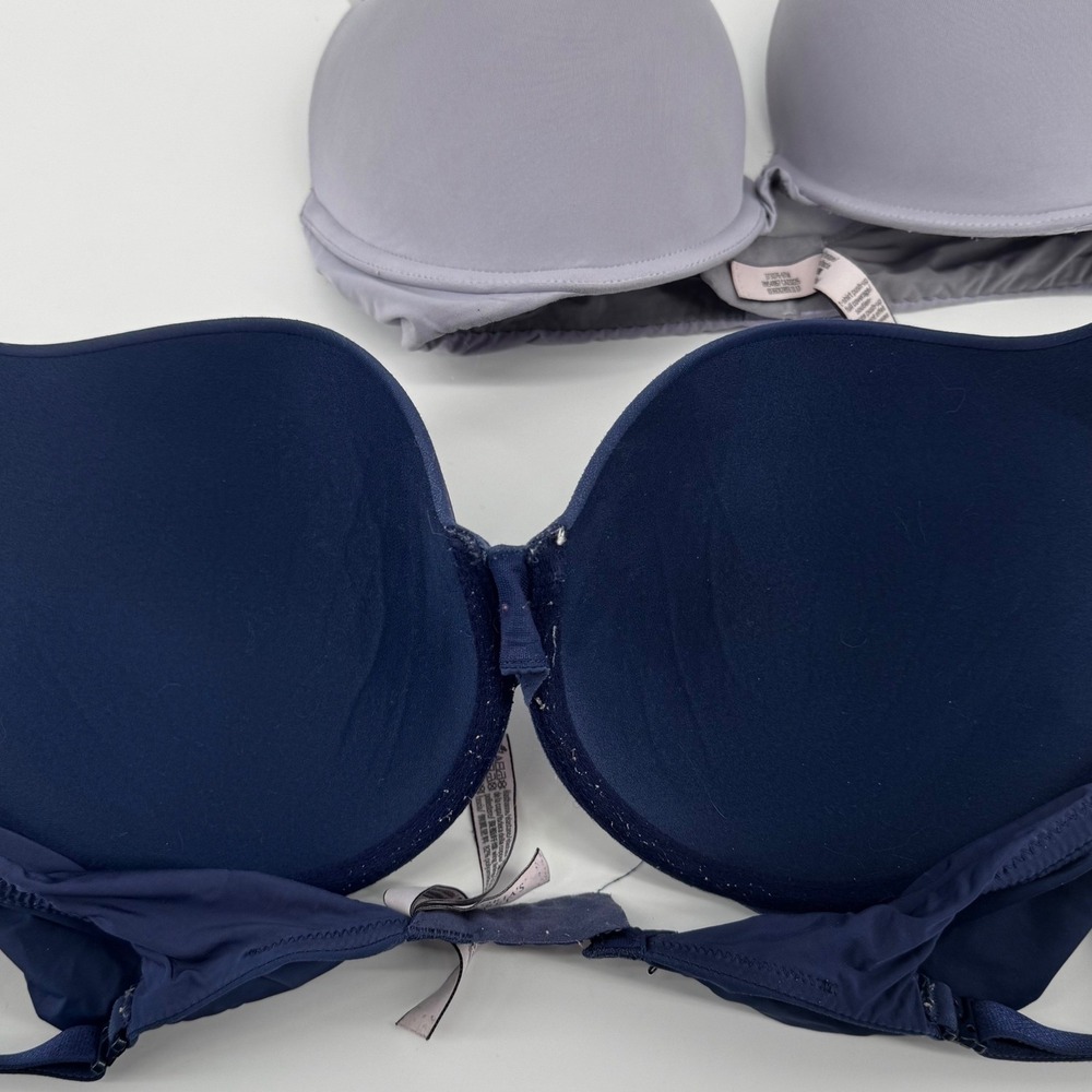 Victoria's Secret Bra Bundle 34DD T-Shirt Push-Up & Perfect Shape Navy Lilac 2pk - Picture 5 of 8